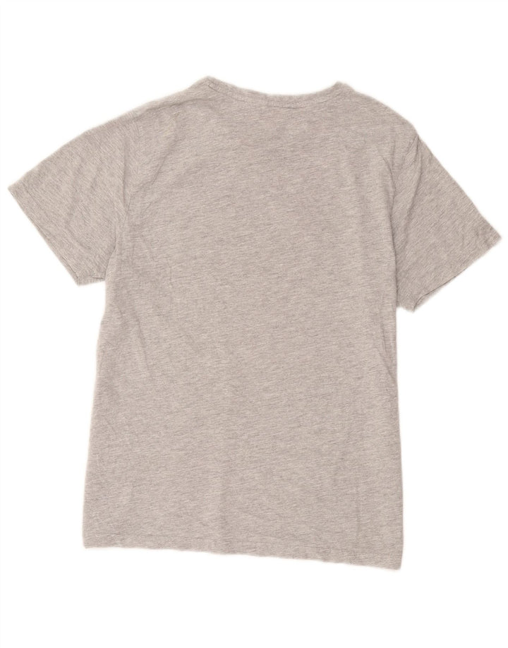 Camiseta con gráfico Animal para hombre Top de algodón gris medio