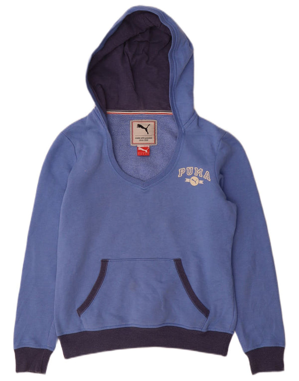 Puma - Sudadera con capucha para mujer, talla 10, color azul pequeño