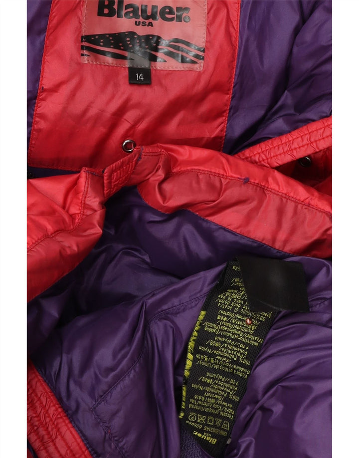 Blauer Abrigo acolchado con capucha para niña 13-14 años Poliamida rojo