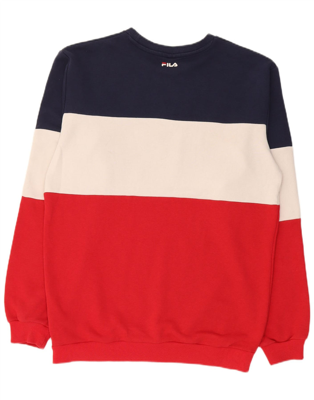 Fila Hombre Graphic Sudadera Jumper Small Multicolor Colorblock Algodón