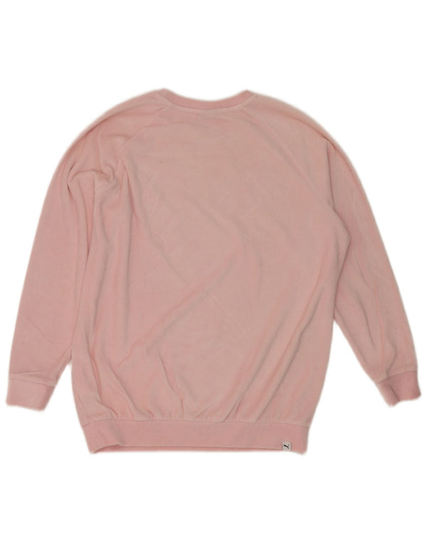 Puma - Sudadera de gran tamaño con gráfico para mujer, talla 40, talla grande, algodón rosa