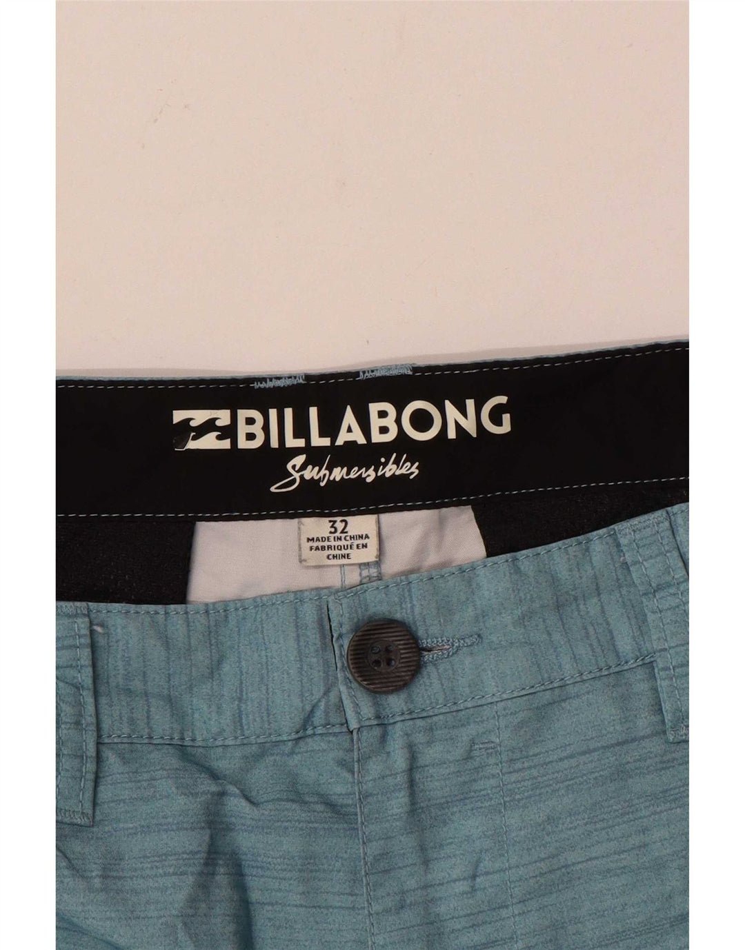 Pantalones cortos chinos Billabong para hombre W32 azul medio a rayas