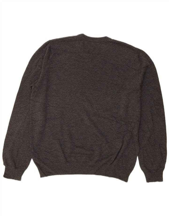 Marks & Spencer Jersey con cuello en V para hombre de algodón gris medio