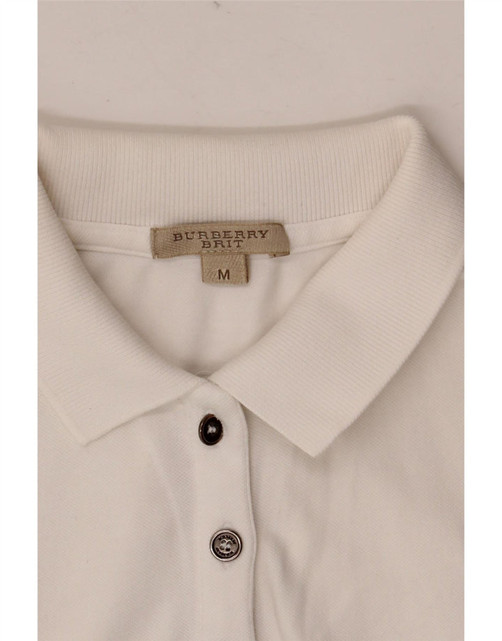 BURBERRY Polo sin mangas BRIT para mujer UK 12 Medium White