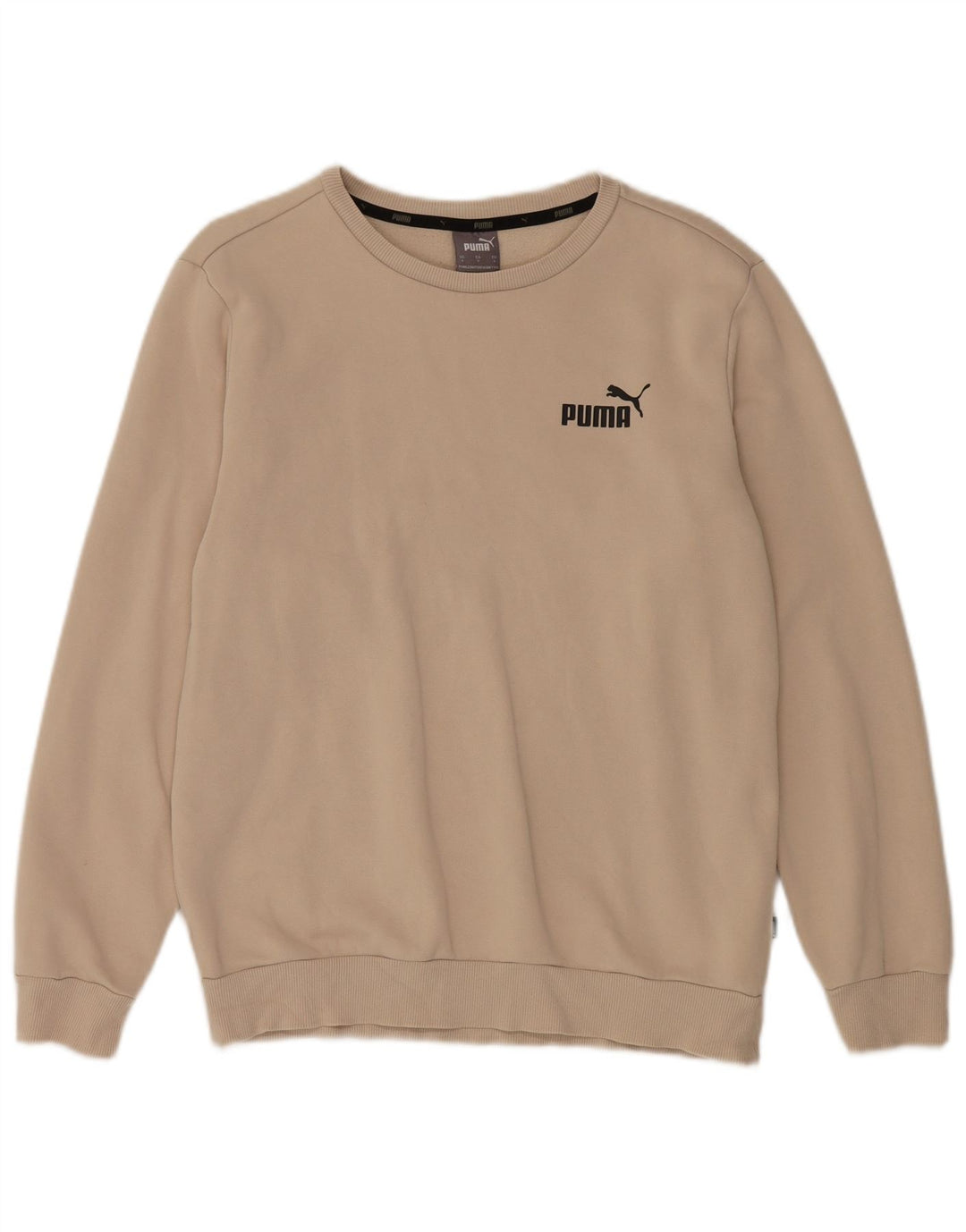 PUMA Mens Sweatshirt Jumper Small Off White Polyester