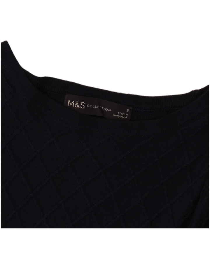 Marks & Spencer Jersey con Cuello Barco para Mujer UK 8 Small Azul Marino