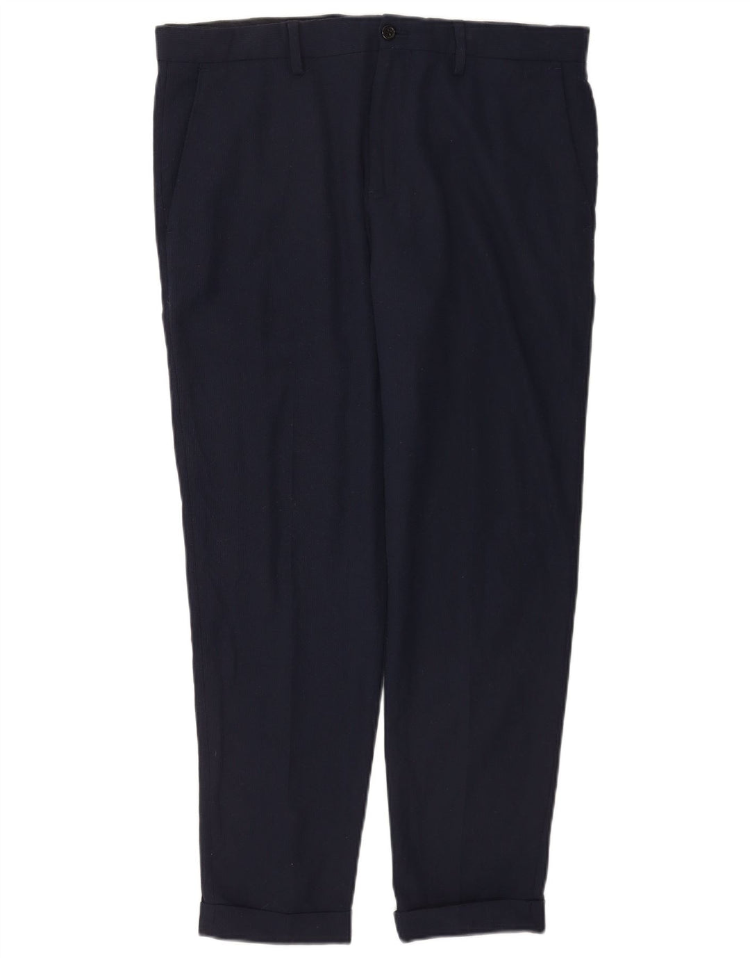 Zara Pantalón de traje ajustado para hombre EU 44 Large W34 L30 Azul marino Poliéster