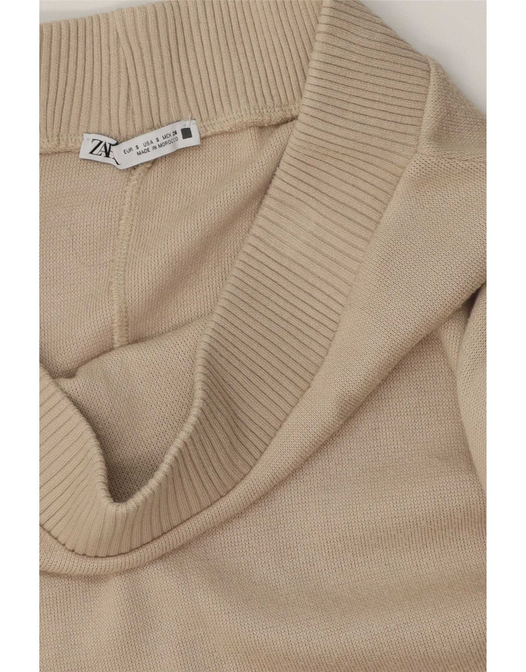 Zara Mujer Falda Midi Pequeña W26 Beige
