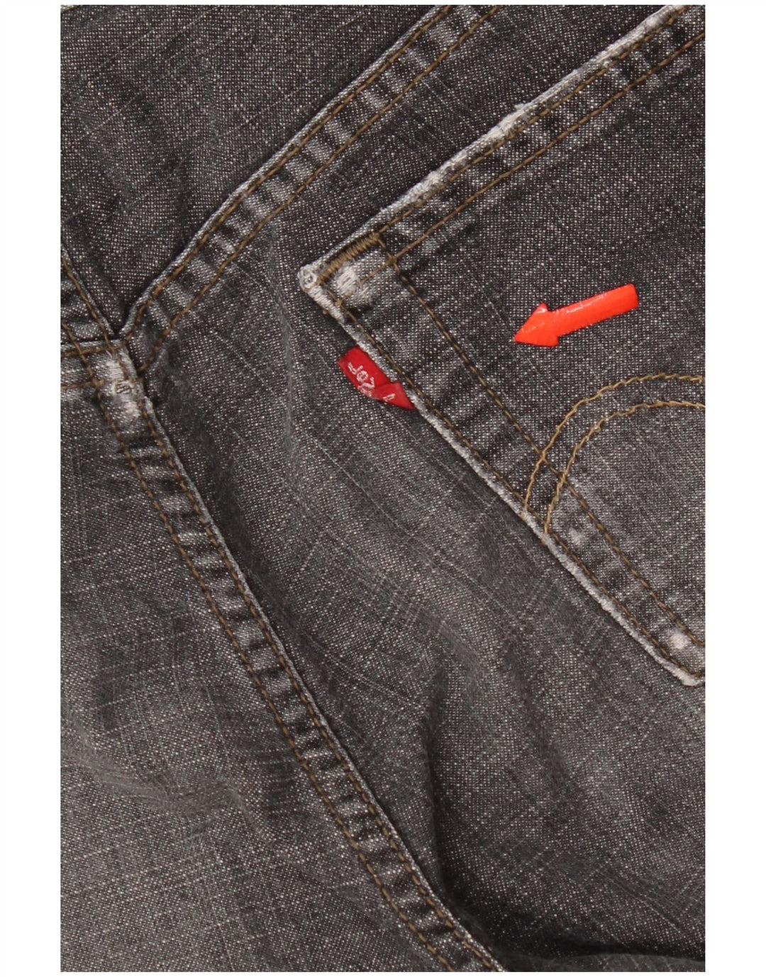 Levi's Jeans rectos desgastados 505 para mujer US 6 Medium W30 L32 Gris