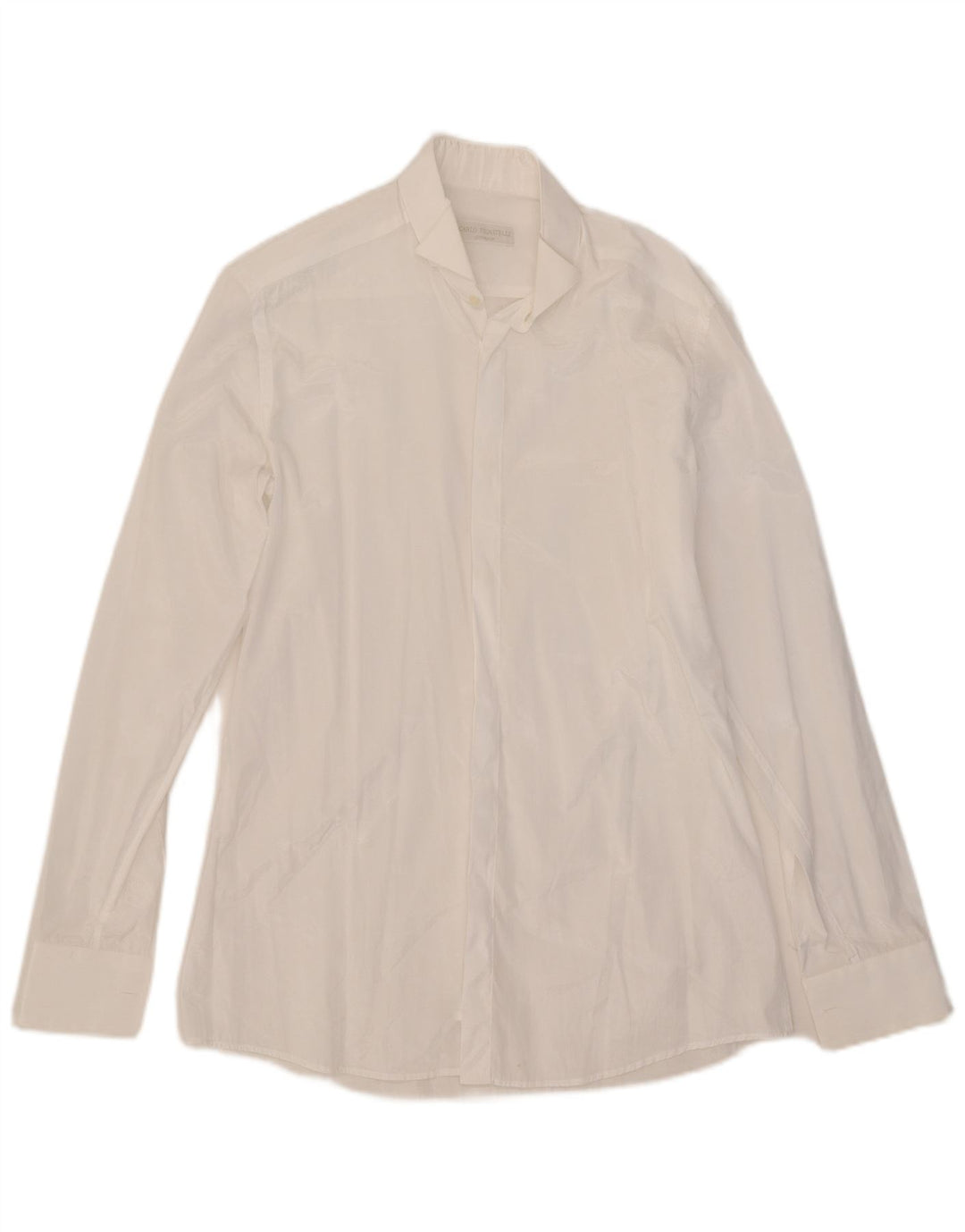 Carlo Pignatelli Camisa Hombre Talla 38 15 Poliéster Blanco Mediano