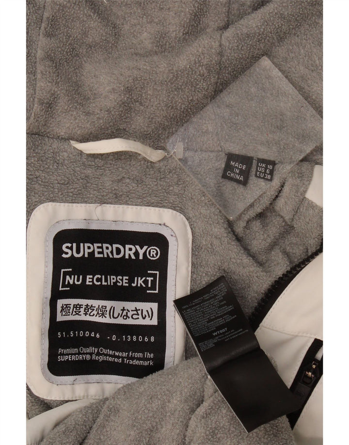 Superdry Chaqueta Cortavientos Extragrande con Capucha para Mujer UK 40 Small White