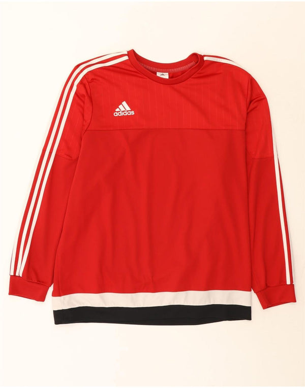 Adidas Hombre Top Manga Larga 2XL Rojo Colorblock Poliéster