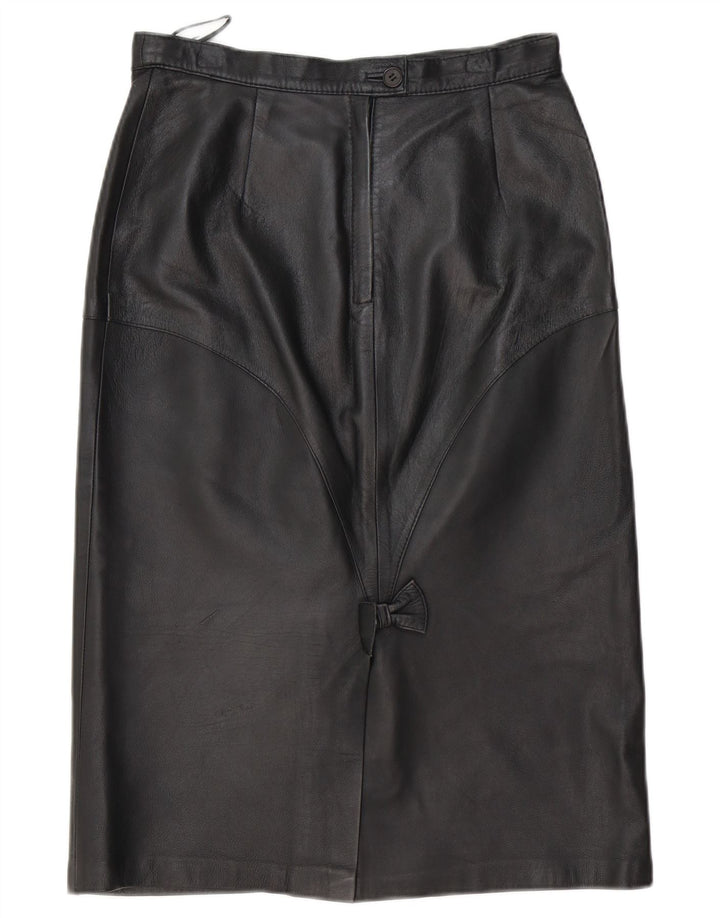 Falda de cuero vintage para mujer EU 40 Medio W30 Cuero Negro