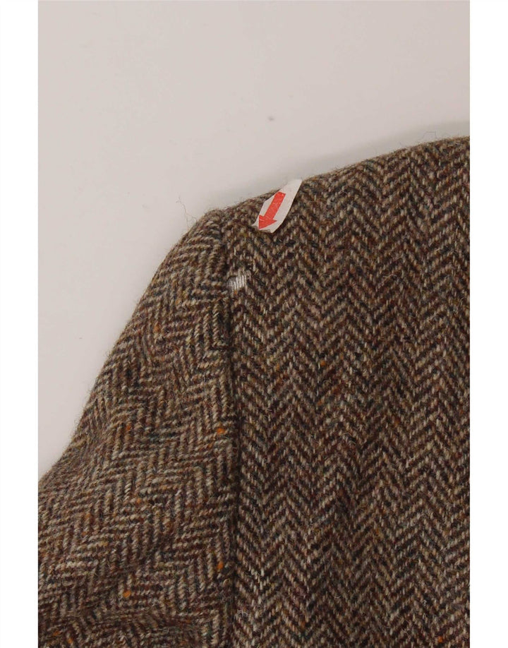 Harris Tweed Chaqueta tipo blazer con 2 botones para hombre UK 42 XL Lana en espiga marrón