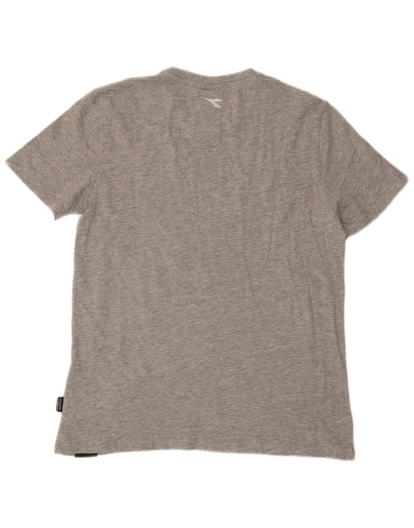 Diadora Camiseta para mujer Top UK 46 Large Gris Moteado Algodón