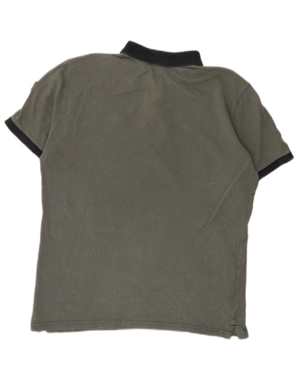Napapijri Polo para hombre de algodón con bloques de color gris grande