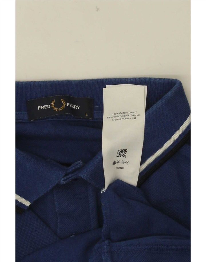 Fred Perry Polo Para Hombre Grande Azul Marino Algodón