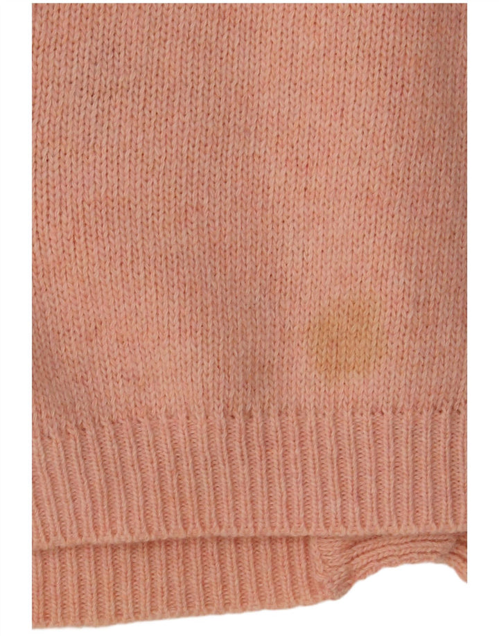 VINTAGE suéter cárdigan para mujer Reino Unido 16 lana floral rosa grande