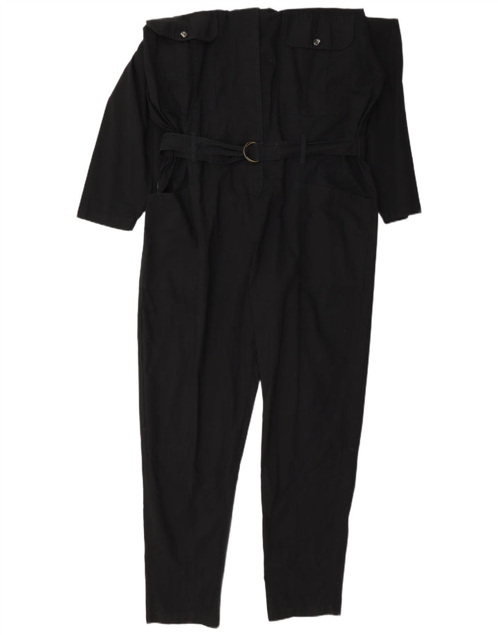 Mono vintage de manga larga para mujer IT 42 Algodón negro medio