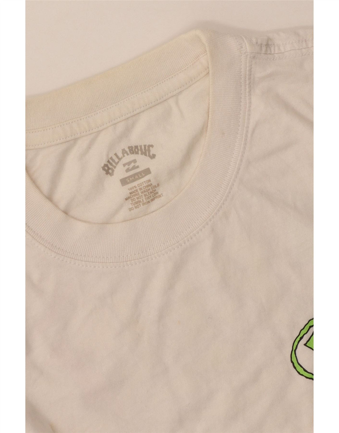 Billabong Hombre Camiseta Gráfica Top Small Blanco Algodón