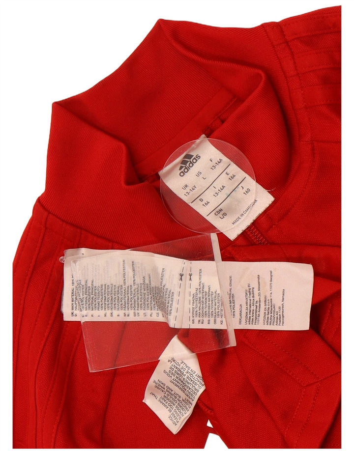 Adidas Chaqueta de chándal para niños 13-14 años Rojo Colorblock Poliéster
