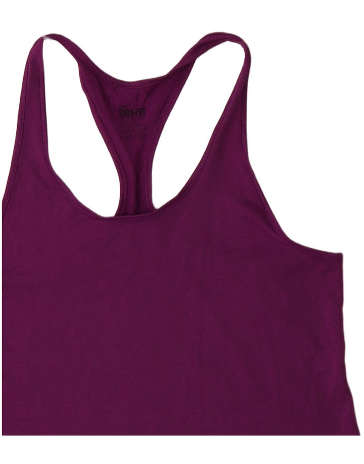 NIKE Mujer Dri Fit Chaleco Top UK 8 Pequeño Púrpura