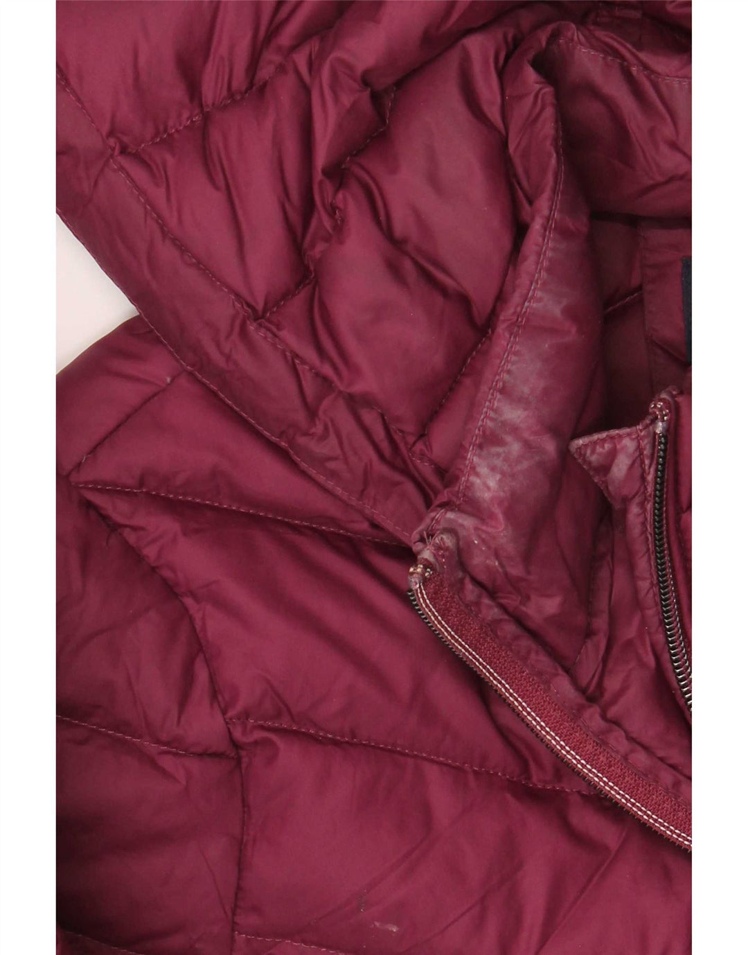 Marks & Spencer Abrigo acolchado con capucha para mujer UK 42 Medio Borgoña Poliamida