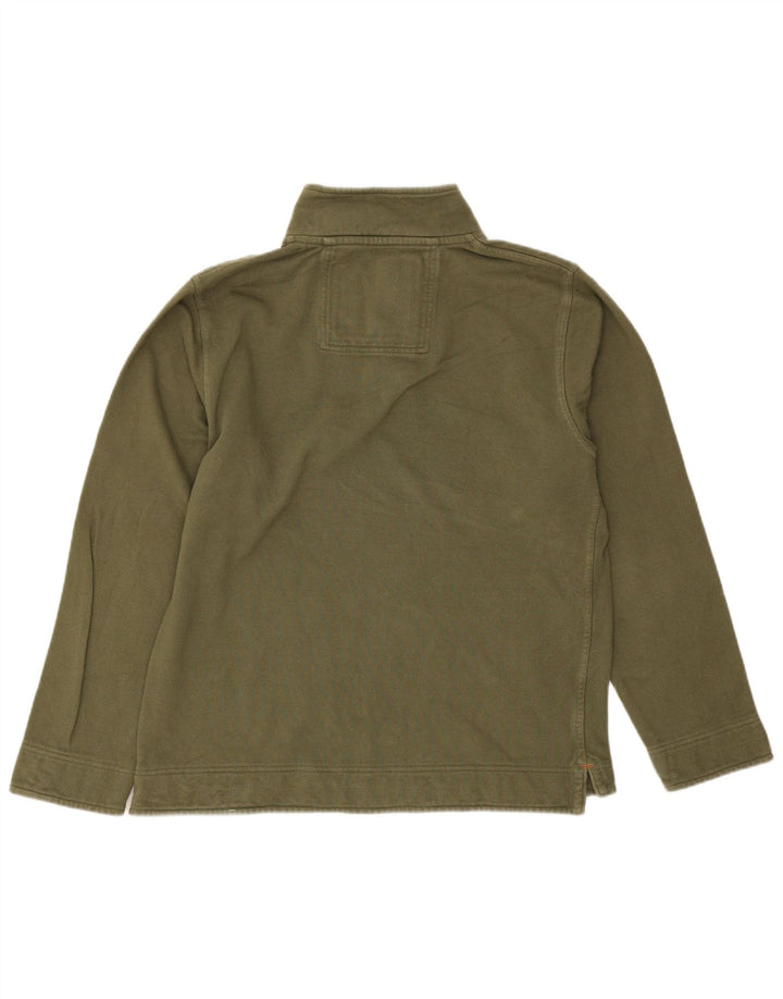 Crew Clothing - Sudadera con cuello y cremallera para hombre, color caqui, algodón