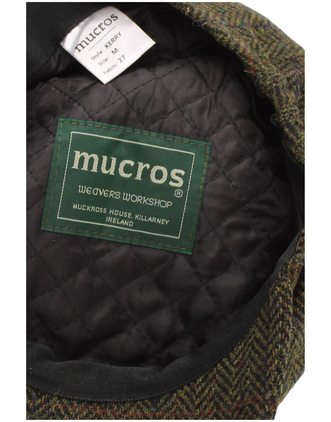 Mucros Weavers Gorra plana para hombre, mediana, color caqui, lana de espiga, clásica