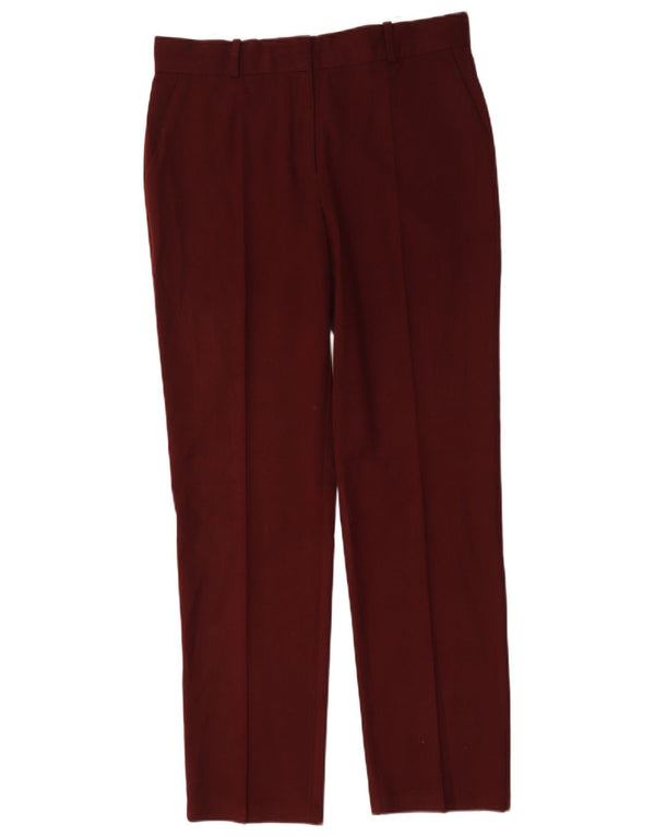 Marks & Spencer Pantalones de traje de cintura alta para mujer UK 12 Medium W32 L31 Burgun