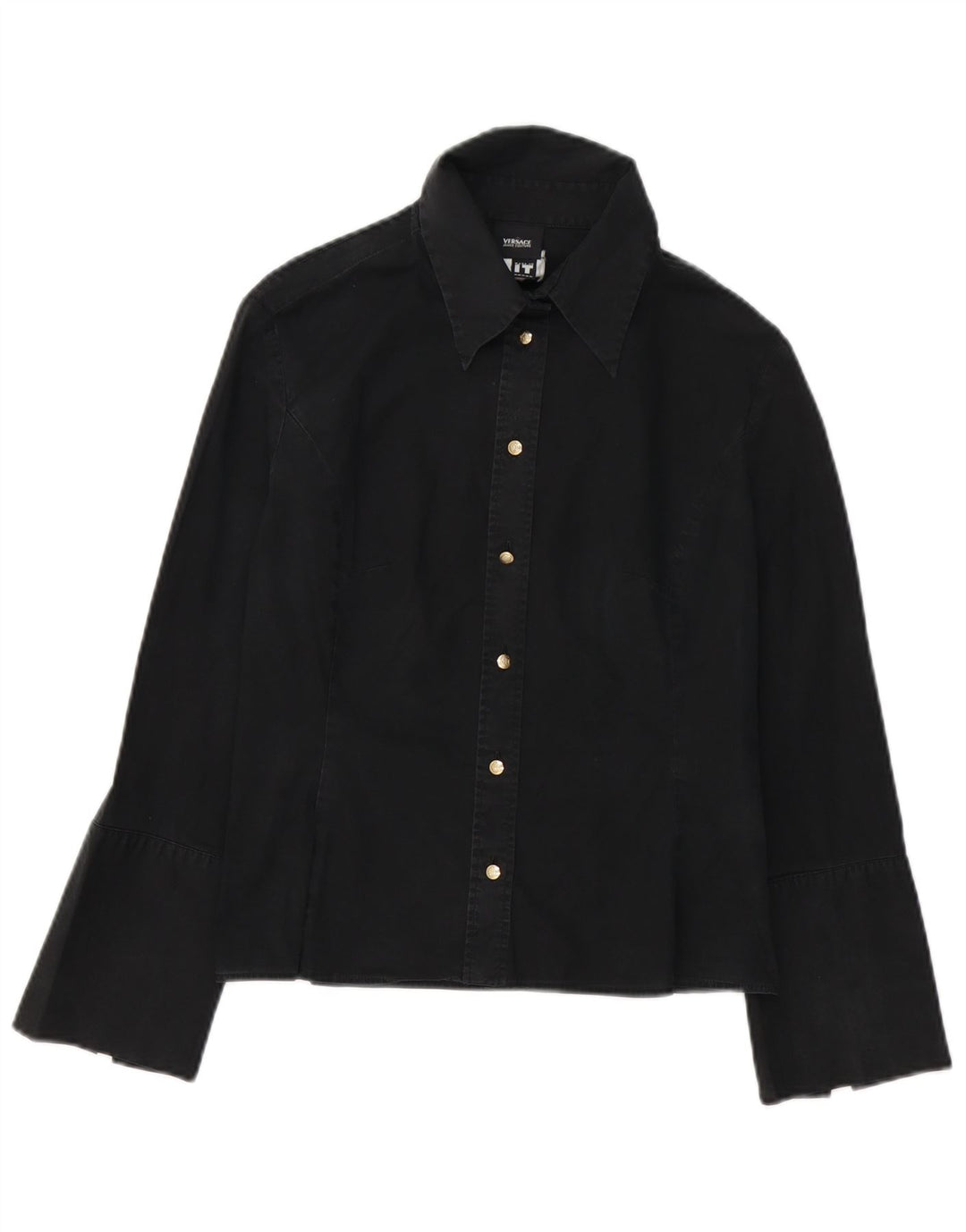 Versace Camisa formal para mujer UK 40 Small Negro