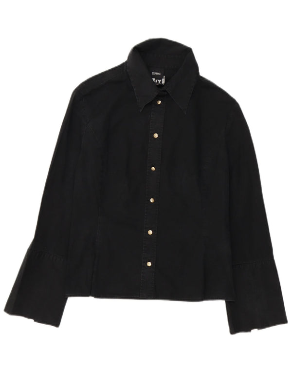 Versace Camisa formal para mujer UK 40 Small Negro