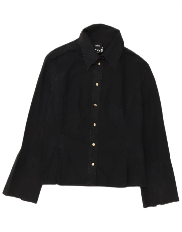 Versace Camisa formal para mujer UK 40 Small Negro