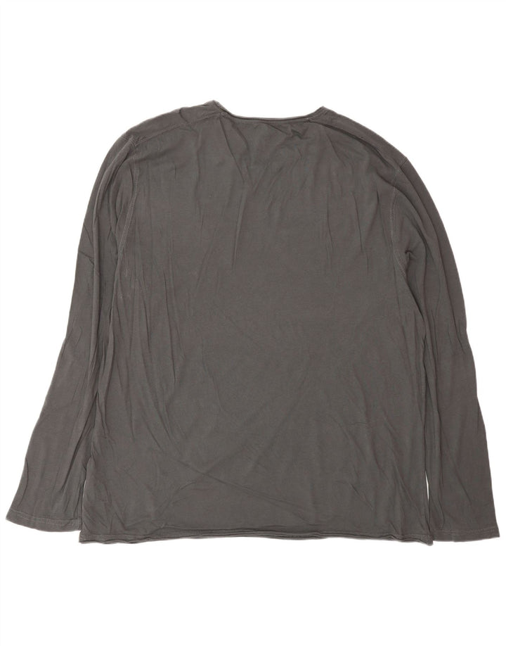 NAPAPIJRI Top con gráfico geográfico para hombre, manga larga, 3XL, algodón gris