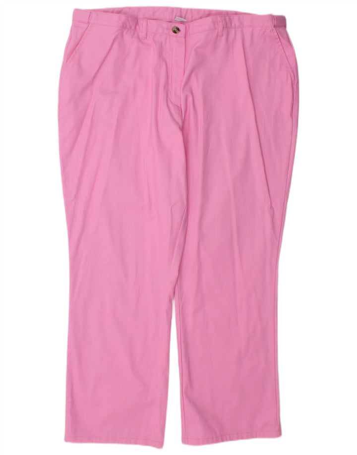 COTTON TRADERS Pantalones chinos rectos para mujer UK 22 3XL W44 L29 Rosa