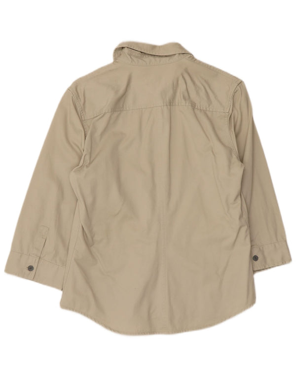 Calvin Klein Jeans Camisa de manga 3/4 para mujer UK 44 Grande Algodón verde