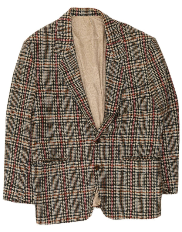 Vintage hombres 2 botones Blazer chaqueta IT 48 mediano multicolor pata de gallo