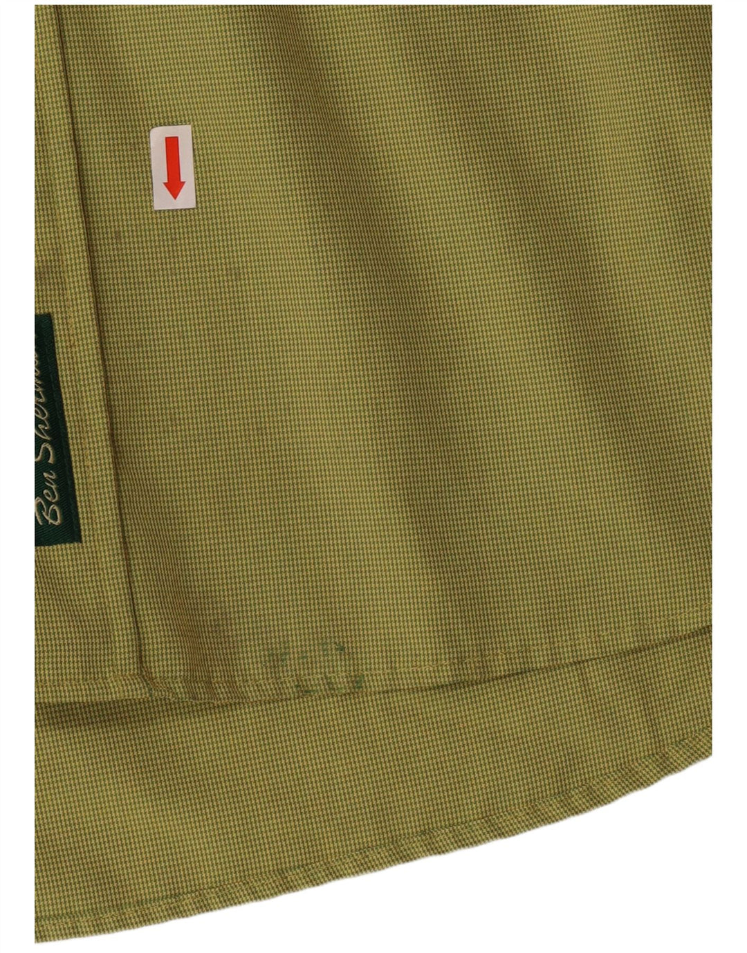 BEN SHERMAN Camisa Hombre XL Pata de Gallo Verde