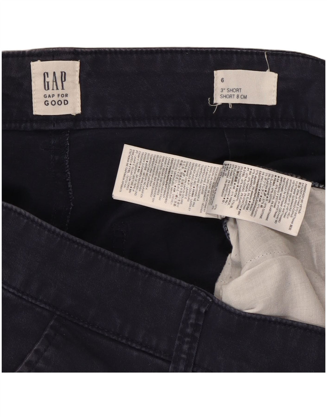 Gap Pantalones cortos chinos para mujer US 6 Medium W30 Azul marino Algodón