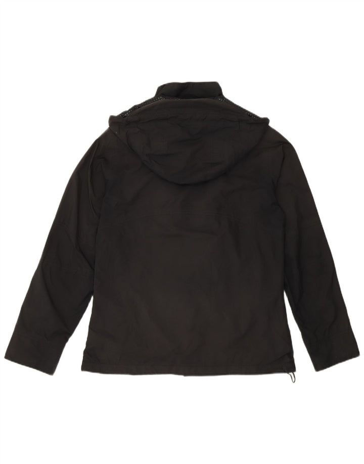 Rohan Chaqueta impermeable holgada con capucha para mujer UK 10 Small Black Polyamide