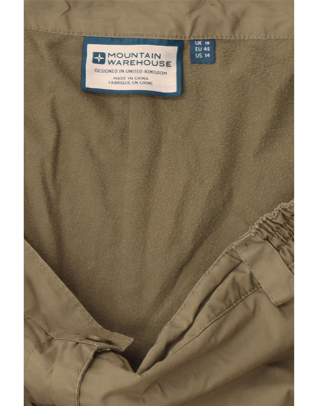 MOUNTAIN WAREHOUSE Pantalones cortavientos para mujer UK 18 XL W40 L30 Caqui