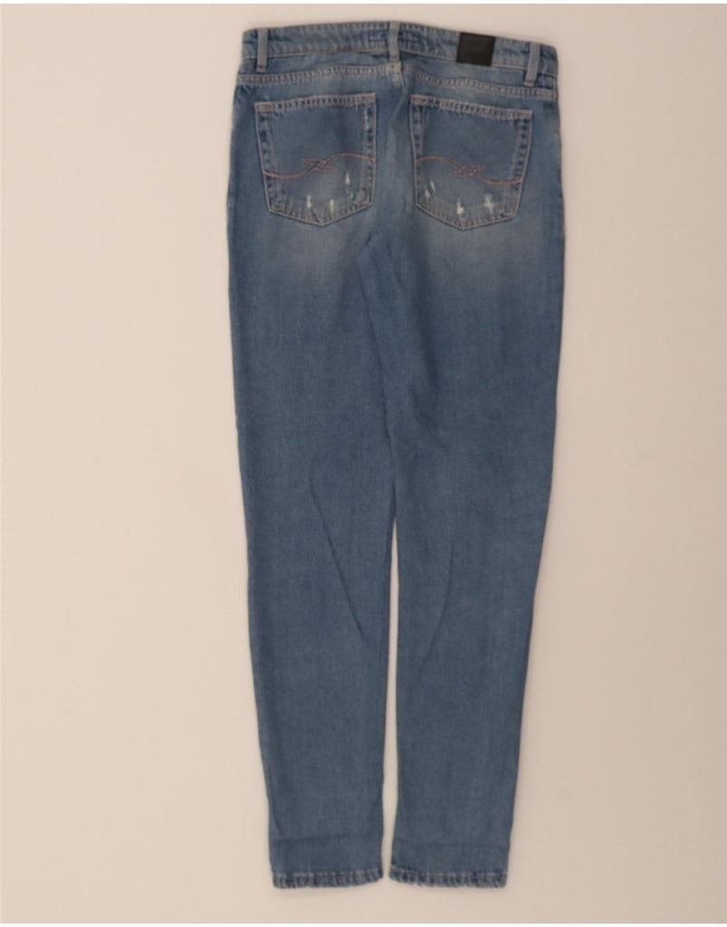 TRUSSARDI Womens Distressed Slim Jeans W24 L38 Blue Polyester Vintage Trussardi and Second-Hand Trussardi from Messina Hembry 