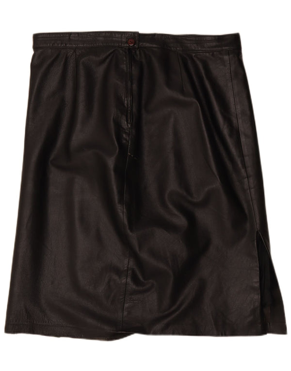 Falda de cuero vintage para mujer W40 2XL Negro