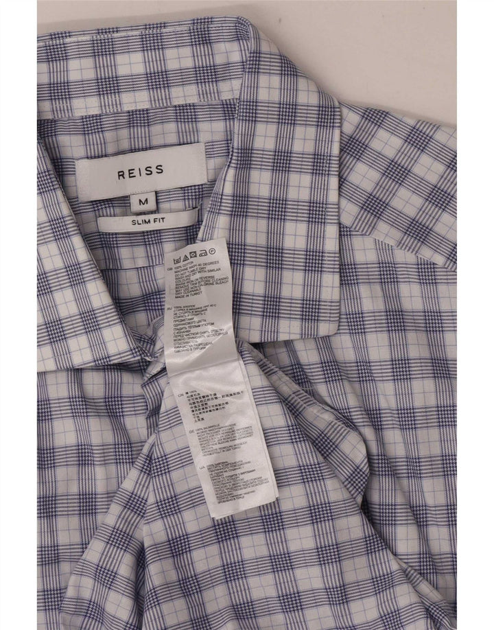 Camisa Reiss Hombre Slim Fit De Algodón A Cuadros Azul Medio