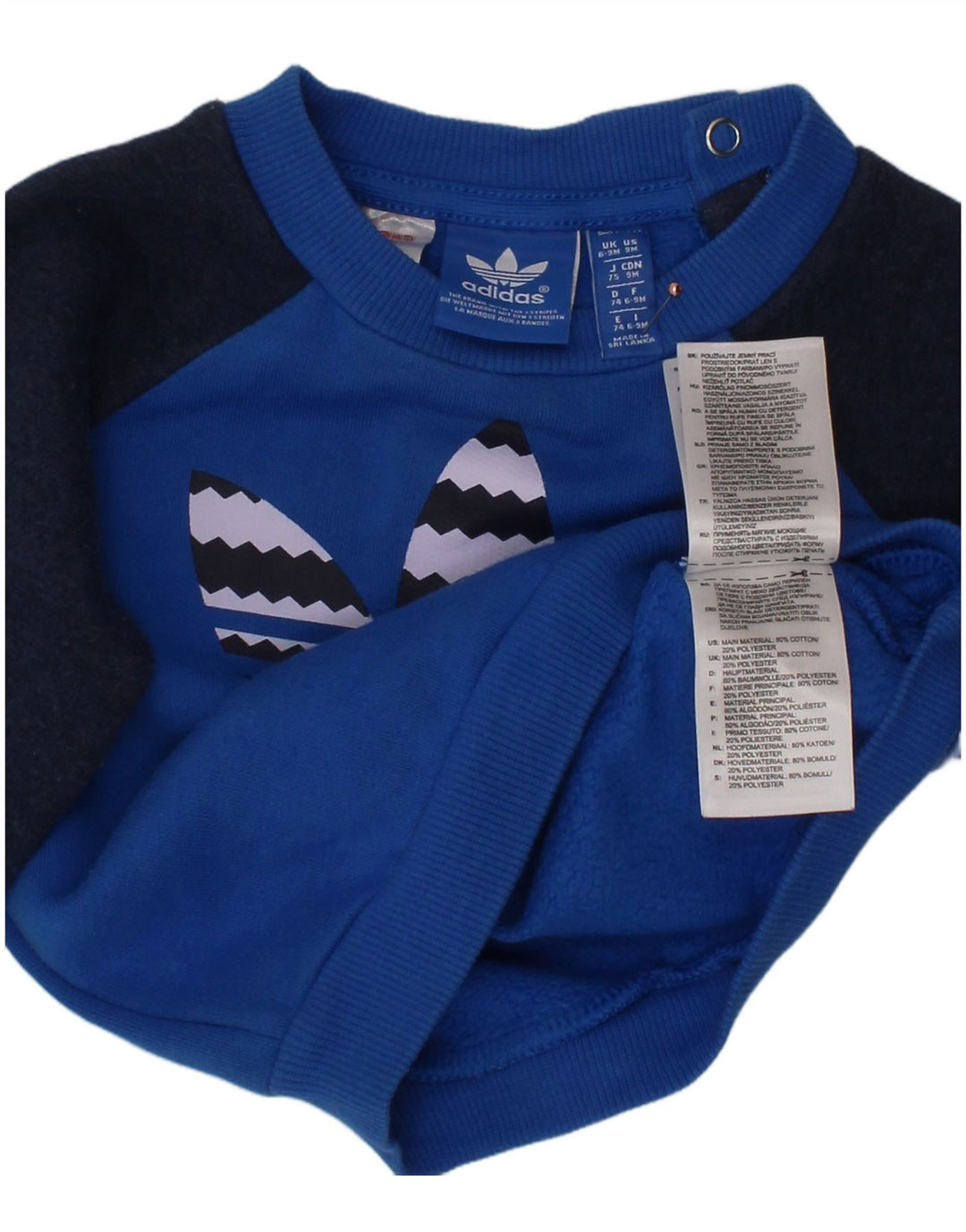 ADIDAS Sudadera gráfica para bebé niño 6-9 meses Azul Colorblock