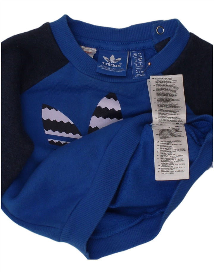 ADIDAS Sudadera gráfica para bebé niño 6-9 meses Azul Colorblock