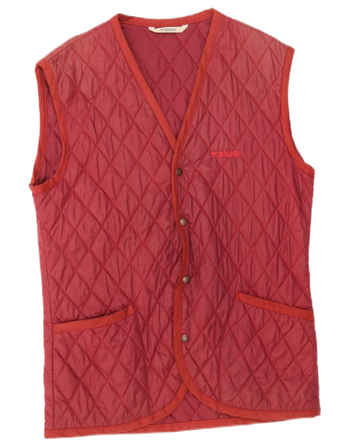 Brugi Chaleco acolchado para hombre UK 38 Mediano Rojo Poliamida