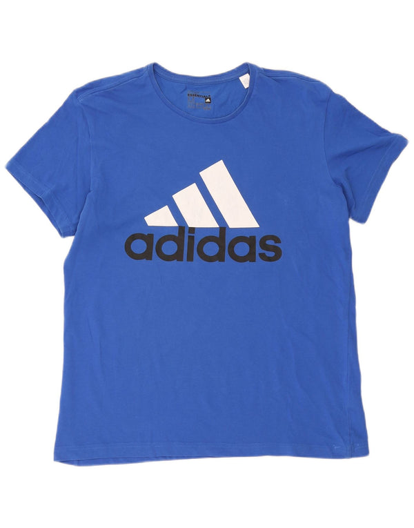 Adidas Mens Climalite Graphic Camiseta Top Algodón Azul Medio