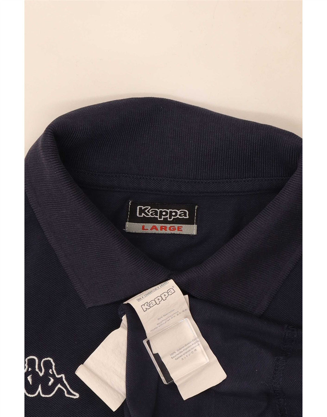 Kappa Mens Graphic Polo Shirt Grande Azul Marino Algodón