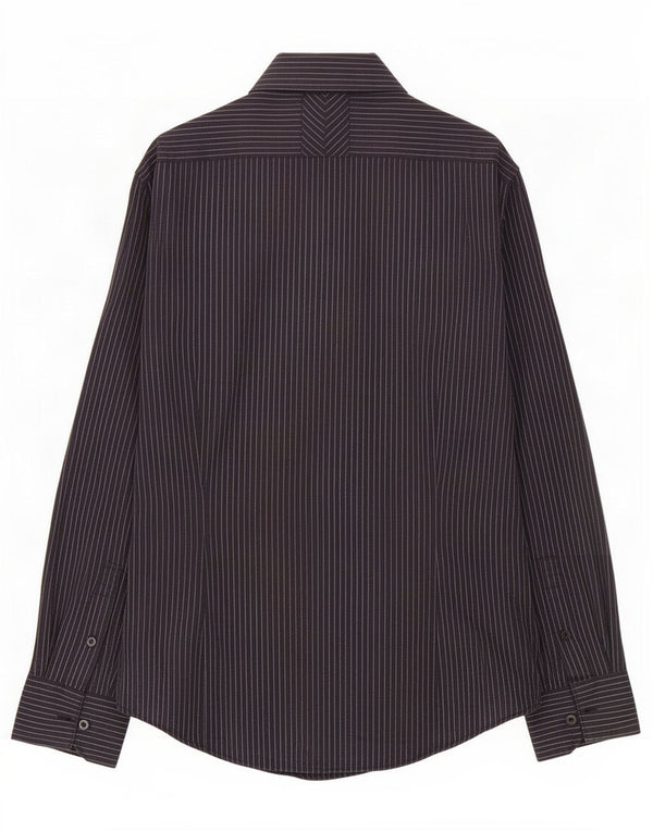Camisa Guess Hombre Small Algodón A Rayas Negras
